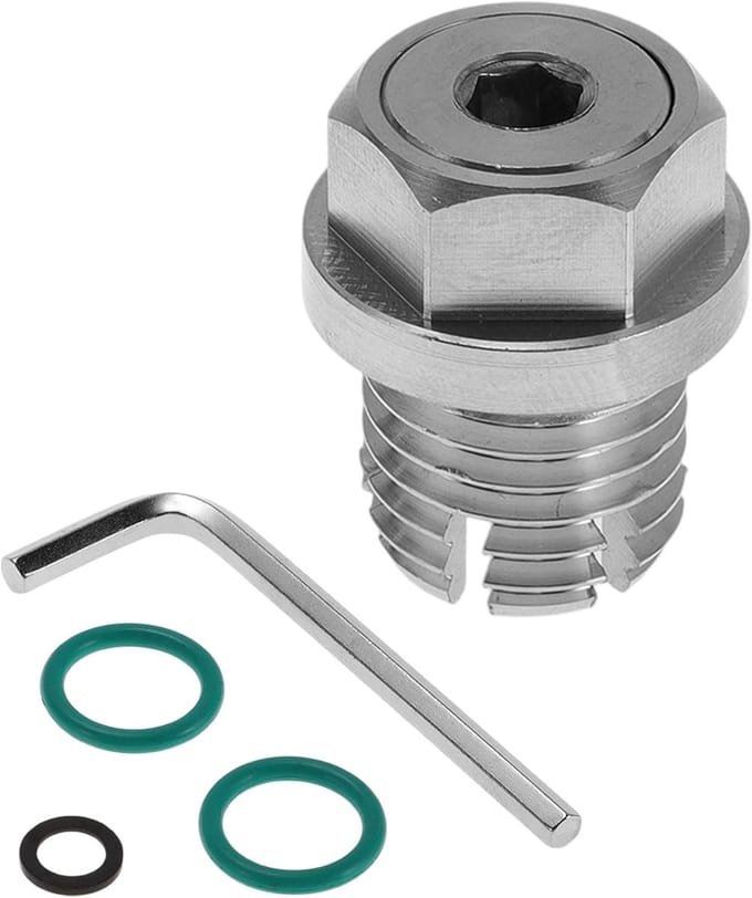 RVS Oliedrainplug met Draadreparatie, Inclusief Moer, Rings en Inbussleutel voor Motorolie Afvoer