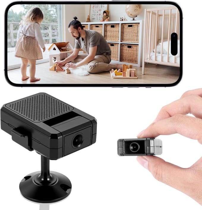 Mini Camera - Verborgen Camera - Beveiliging Thuis - 180° Draaibaar - 1080p HD - Zwart