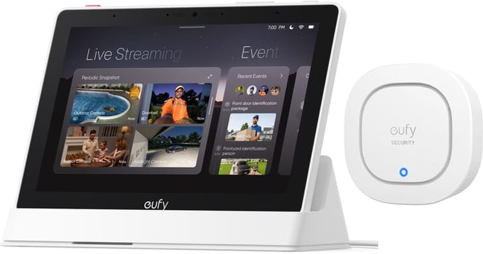 eufy E10 Smart Display-Slimme Home Hub + eufy Security Siren (105 dB Draadloos Alarm) - Bundelvoordeel