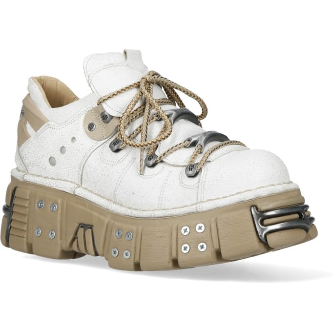 New Rock M-120N-C80 Witte Gothic Platform Enkellaarsjes