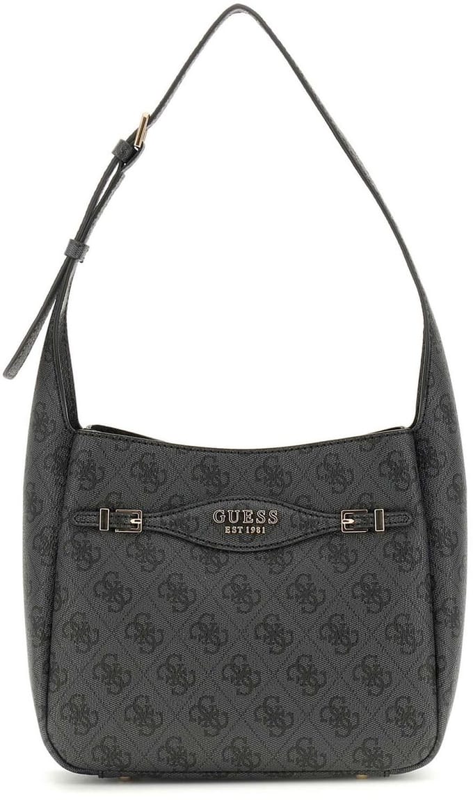 GUESS Schoudertas Katya Hobo Shoulder Bag Coal Logo Donkergrijs