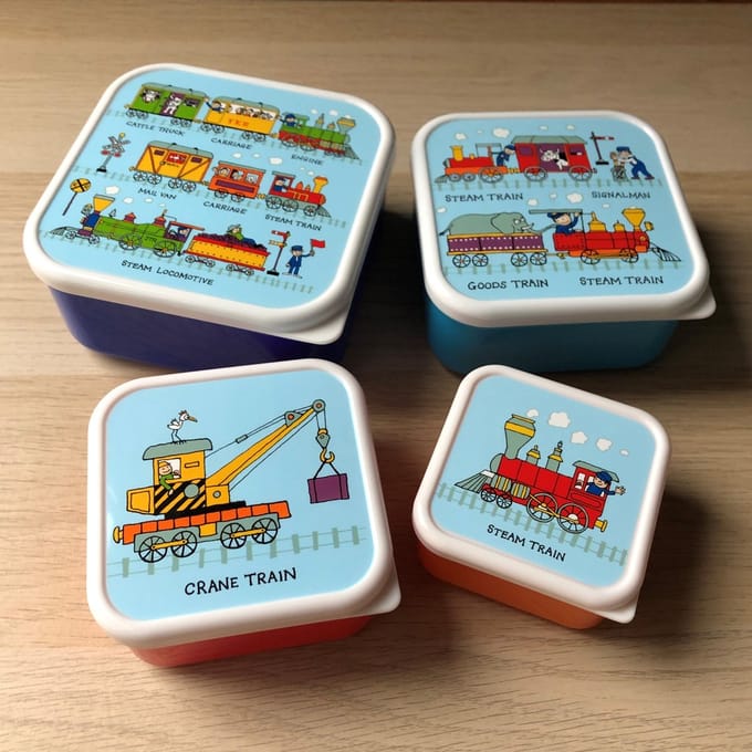 Treinen kleine snackboxjes snackdoosjes set 4 stuks - Tyrrell Katz