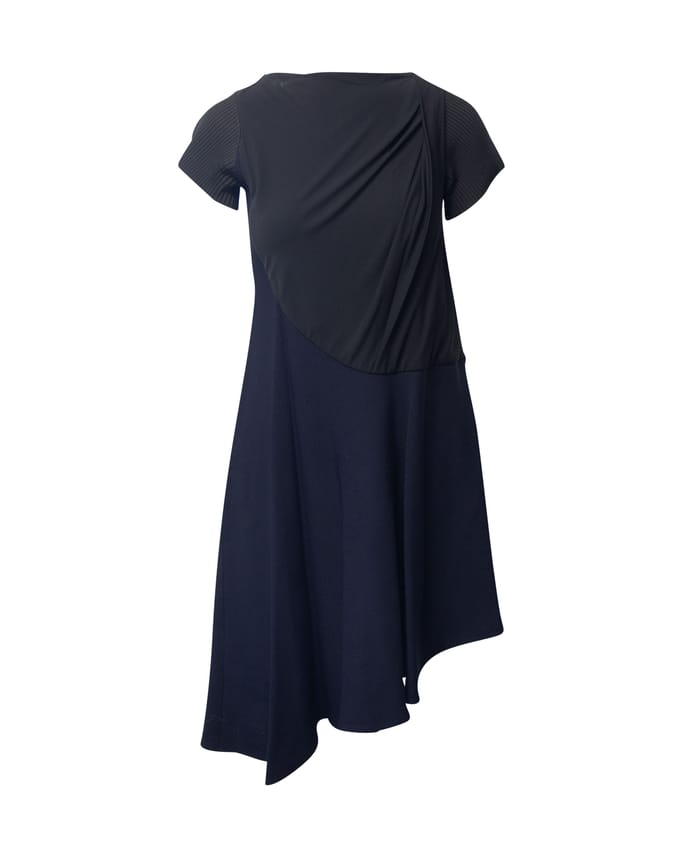 Balenciaga Vintage gebreide jurk in marineblauwe rayon