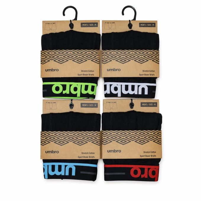 Boxer Umbro comb - 95% katoen + 5% elastaan - 4 paar - assortiment - maat medium