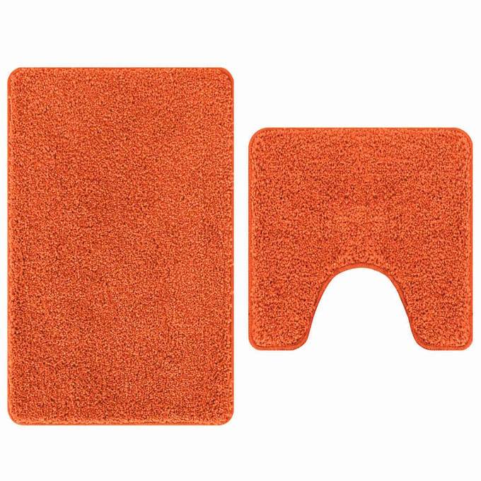 vidaXL - Antislip - Badmat - Set - 2 - st - Oranje - 50 - x - 50 - cm - PP