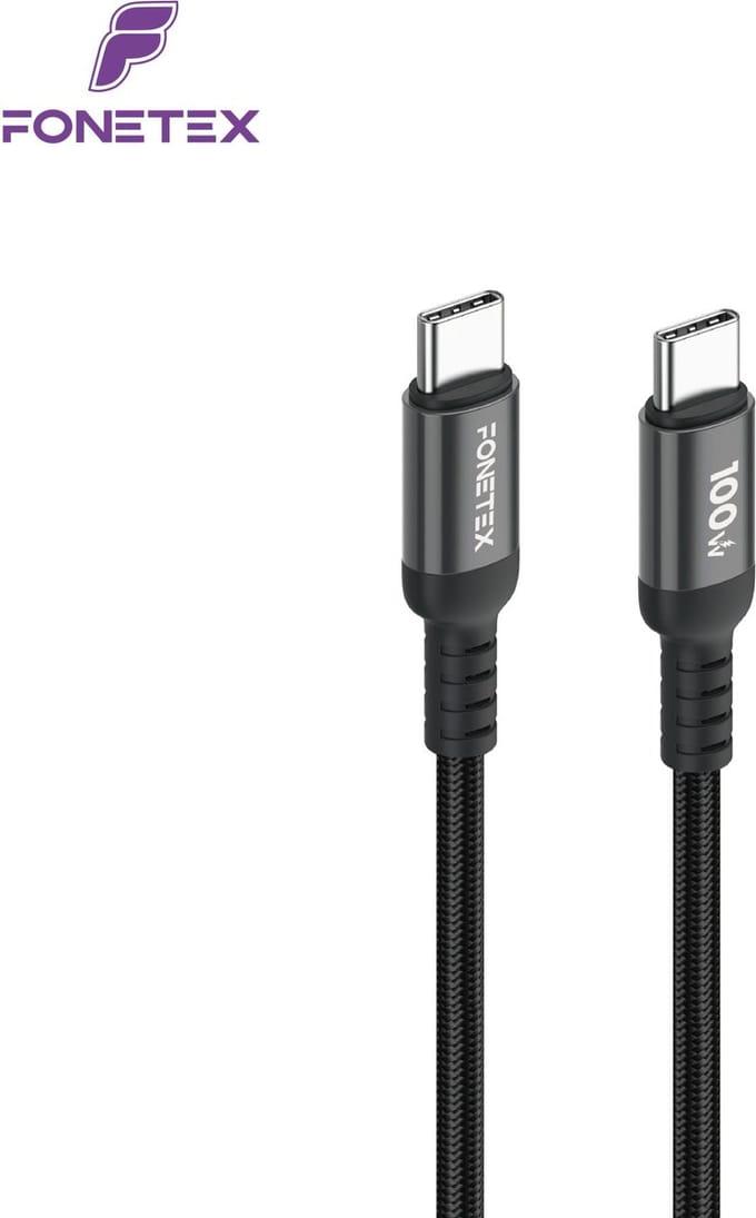 FoneTex FT-C04 USB-C naar USB-C 100W Data & Oplaadkabel