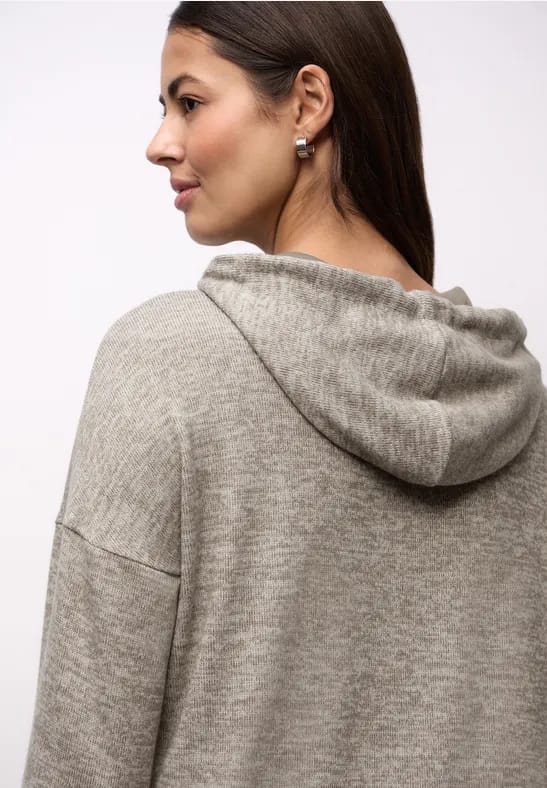 Shirt met gemêleerde capuchon