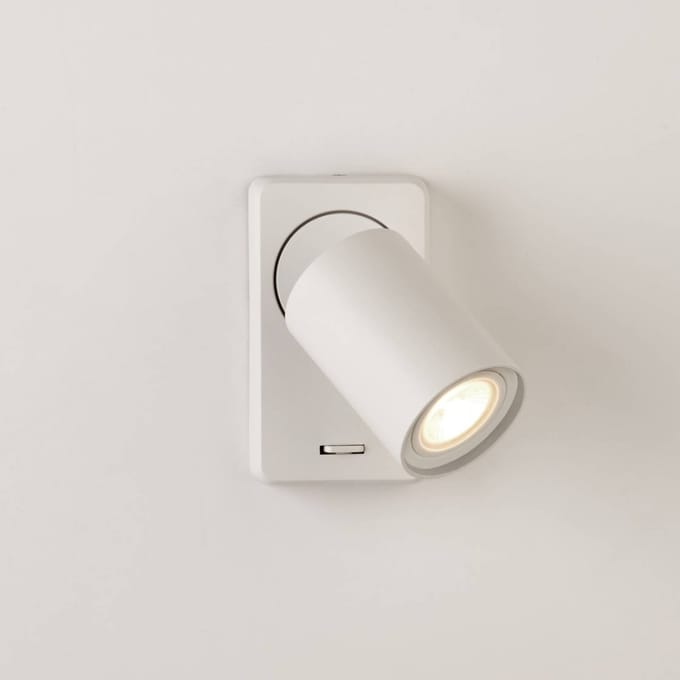 Searchlight Wandlamp Geschakeld, wit, aluminium, schakelaar, GU10