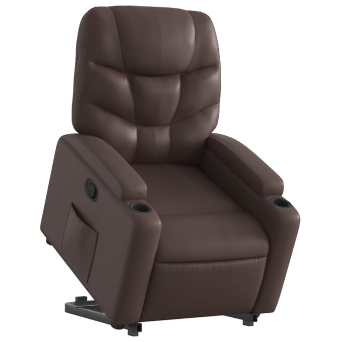 vidaXL - Sta-op-fauteuil - verstelbaar - kunstleer - bruin
