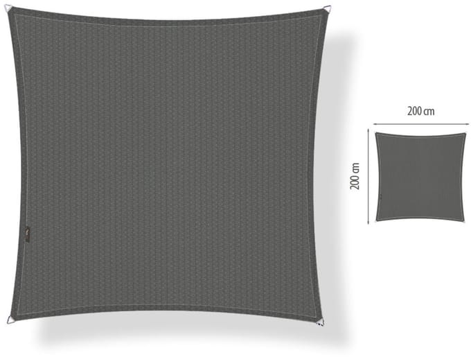 Schaduwdoek 2x2 vierkant Cool grey