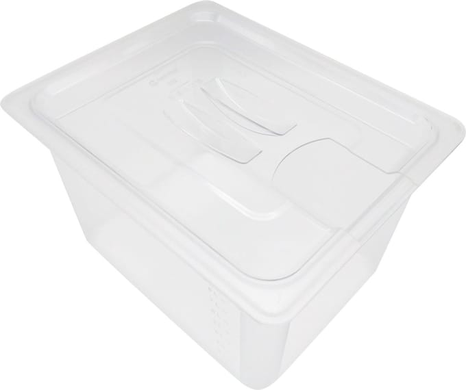 Ziva 12 liter sous-vide waterbak reservoir + deksel met uitsparing | polycarbonaat | onbreekbaar | transparant