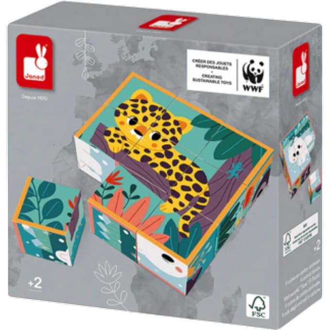JANOD x WWF blokpuzzel dieren 2 jr+ / 9 stks