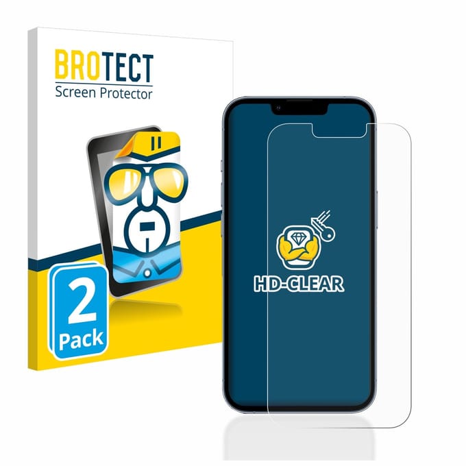 BROTECT - Screenprotector voor Apple iPhone 13 Pro - Folie Beschermfolie transparant 2 Stuks