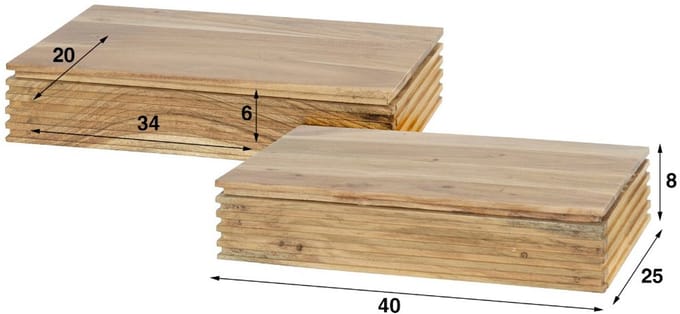Fraaai - Hugo nachtkastjez - groot - massief acacia naturel | set van 2