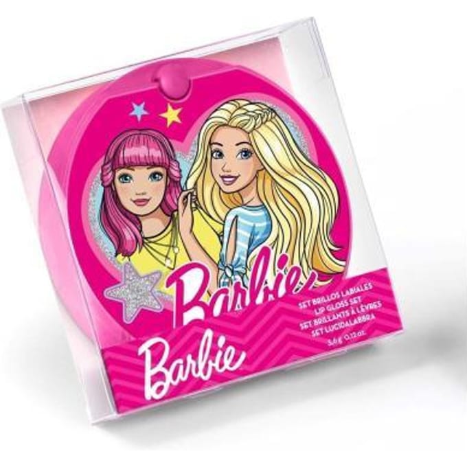 Cartoon Lorenay Barbie Poederdoos Spiegel Glitter L C pink
