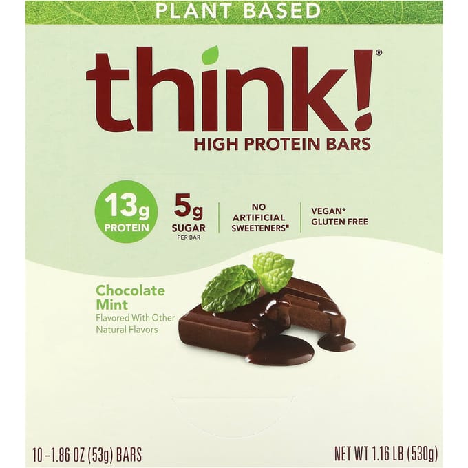 Pense!, Barre Protéinée, Chocolat Menthe, 10 barres, 1,86 oz (53 g) chaque