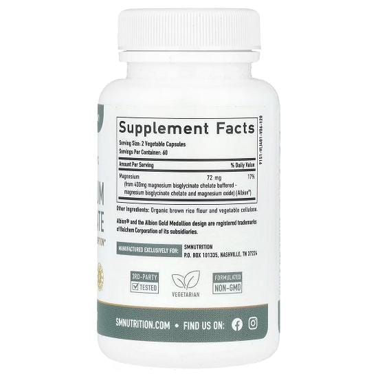 SMNutrition, Magnesium Bisglycinaat, 120 Capsules (36 mg per capsule)
