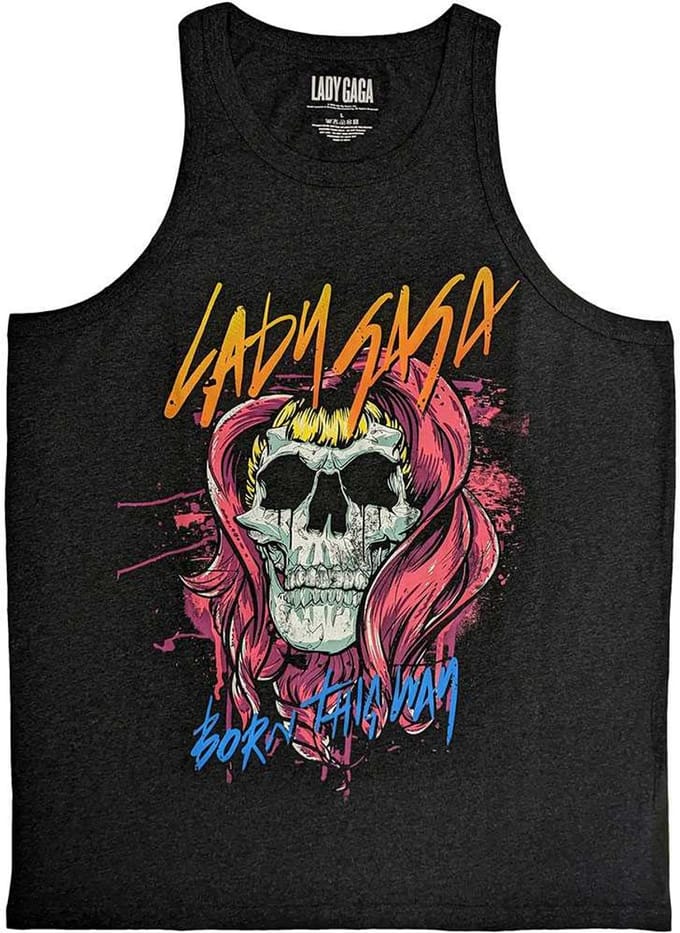 Lady Gaga - Skull Tanktop - S - Grijs