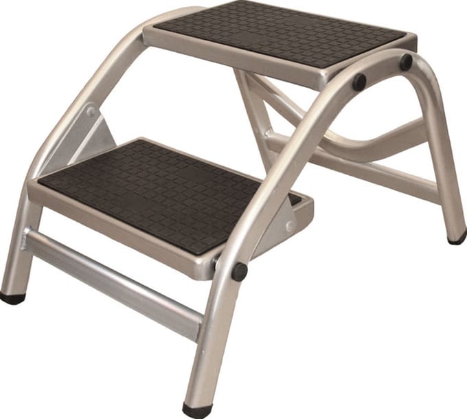 Caravan Opstap - Twee Treden - Aluminium - 150Kg Draagvermogen - 38,2cm