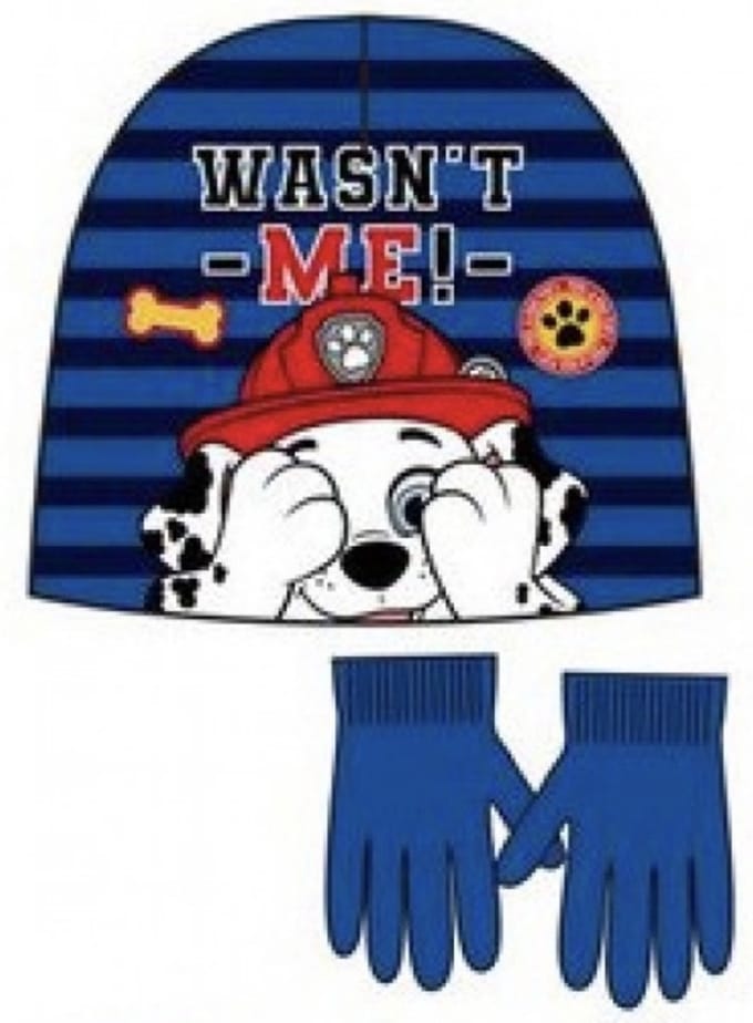Paw Patrol 2-delig Winterset - Muts + Handschoenen - Blauw - One Size (± 3-7 jaar)