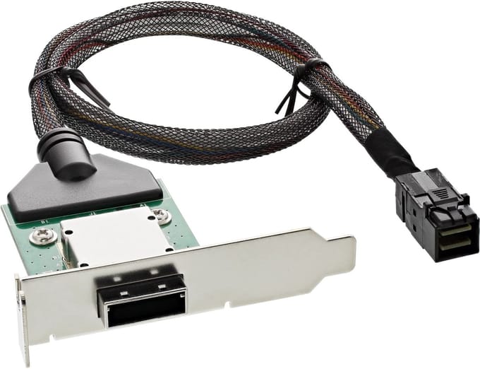 InLine® SAS HD LP PCI bracket met kabel, ext. SFF-8088 naar int. SFF-8643,0,75m