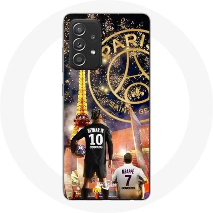 Coque pour Samsung Galaxy A52 PSG Neymar et Mbappé Joyeux noël