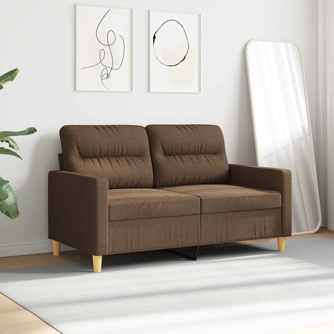 vidaXL - Tweezitsbank - 120 - cm - stof - bruin