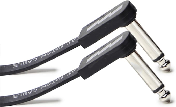 EBS PCF-DL10 Deluxe - Flat Patchkabel - 10 cm - Haaks/Haaks - Dubbelgeleider - Dubbele Afscherming - Flexibele Koperconductor - Zwart