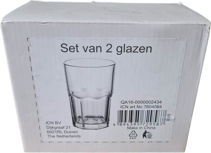 set van 2 glazen