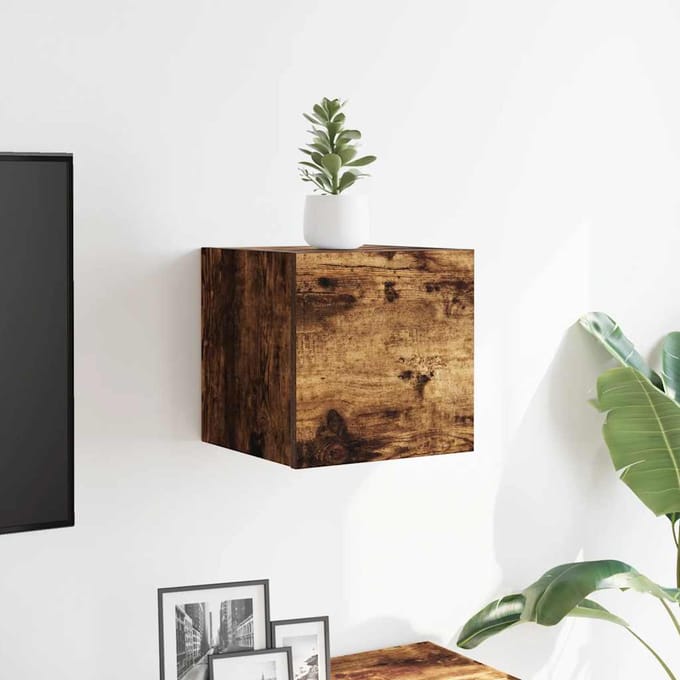 vidaXL - Tv-wandmeubel - 30,5x30x30 - cm - gerookt - eikenkleurig