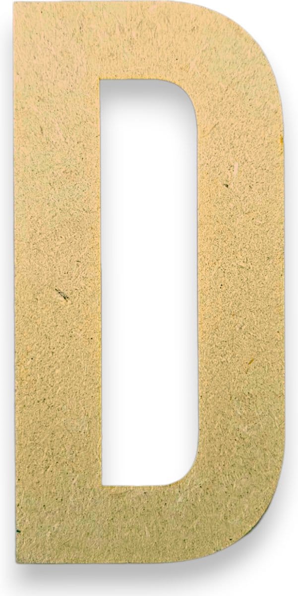 MGM Trading - D- Letters en Cijfers van MDF - 10 cm hoog - 9MM Dik - Beige - Laser gesneden - Per Stuk