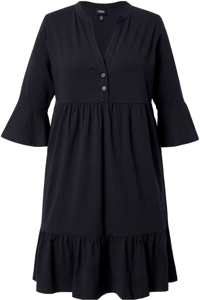 Ulla Popken - Dames - Jersey jurk - Zwart - Maat 50+