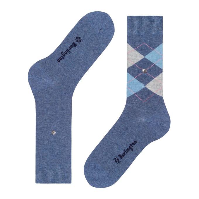 Burlington Everyday 2-Pack gedessineerd katoen multipack sokken dames blauw - maat 36-41