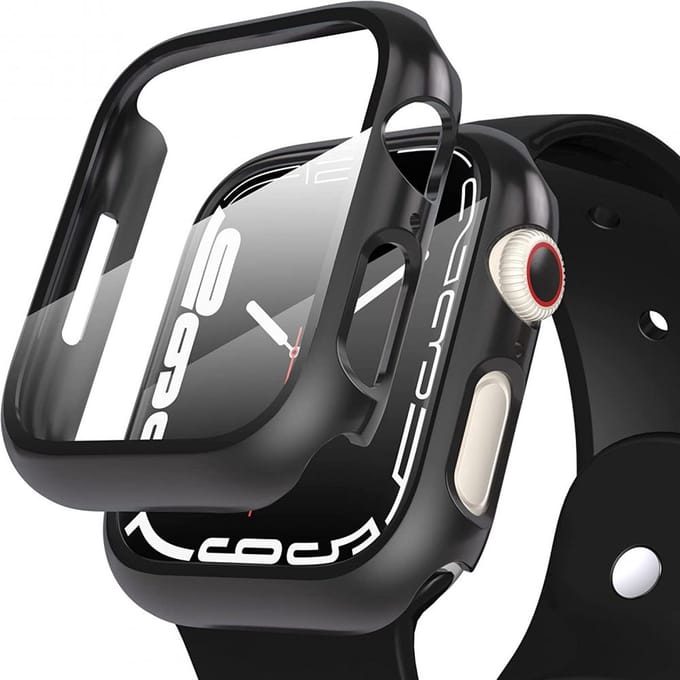 TECH-PROTECT - Full Cover/Hoesje - Screen Protector 41mm Geschikt voor Apple Watch 7 / 8 / 9 - Zwart