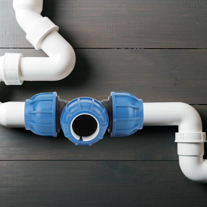 PE Plastic Waterleiding Fitting Accessoires 50mm T-stuk Connector voor Pijpaansluiting