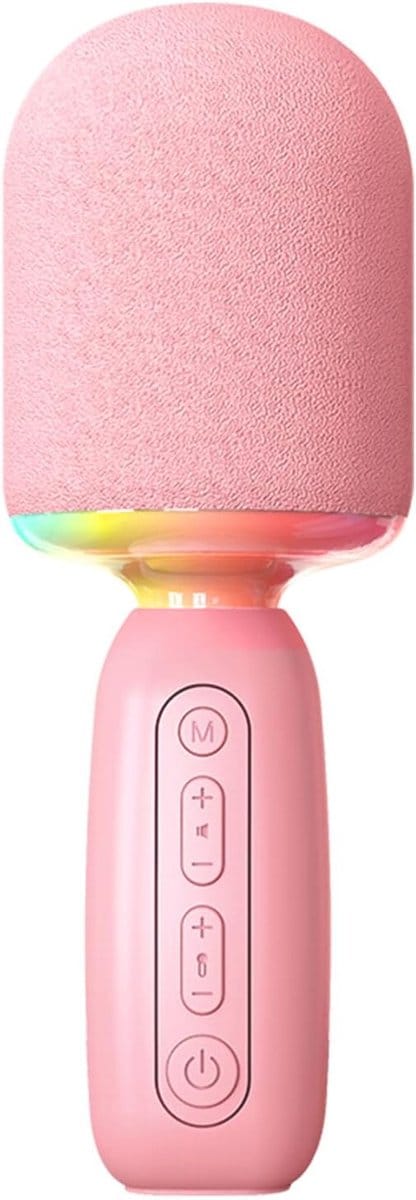Karaoke Microfoon - Draadloze Zangmicrofoon - Muziekfeest Thuis - Met Stemvervorming - Compact Ontwerp - Roze