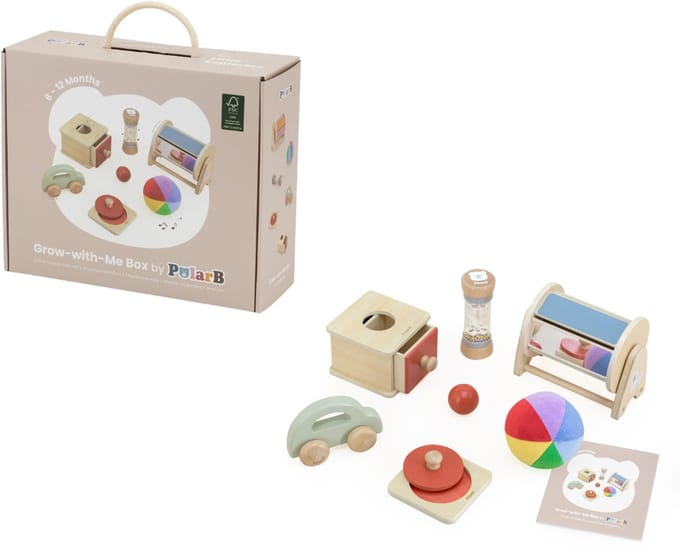 PolarB Little Explorers Groei-mee-doos – Baby Speelset 6+ maanden – Sensorisch & Motorisch