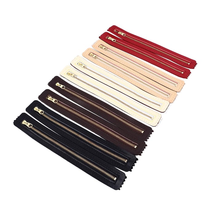 10 stuks DIY Leer Rits Modieus Casual Eenvoudige Stijl Echt Leer Rits voor Tassen Kleding beige