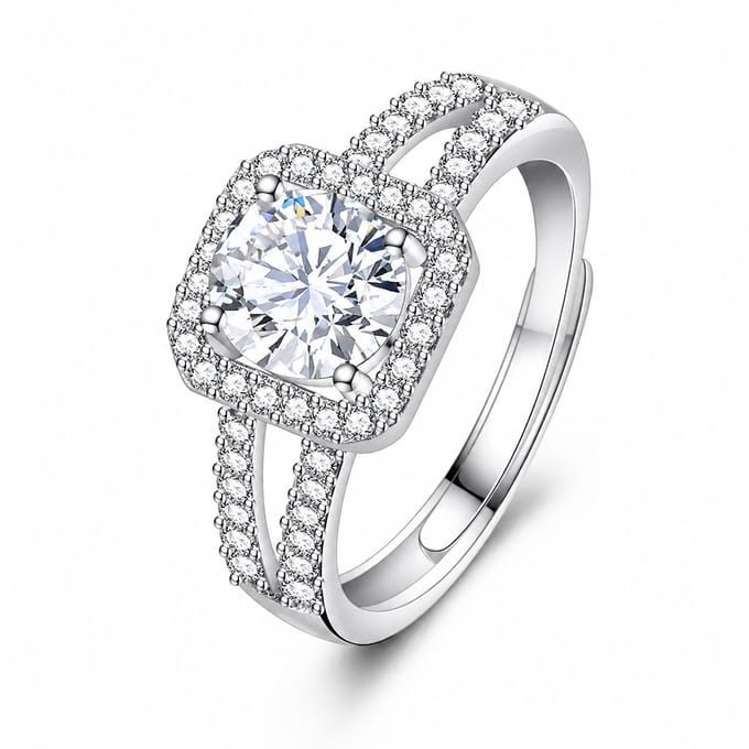 Matthew Studio® Dames Ring - Zilveren Ring - 925 Zilver - Zirkonia - Verstelbare Ring