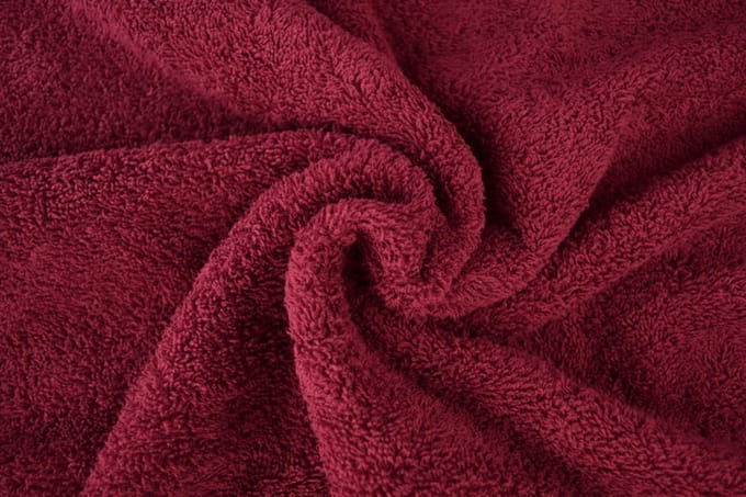 10 meter badstof - Bordeaux rood - 90% katoen - 10% polyester