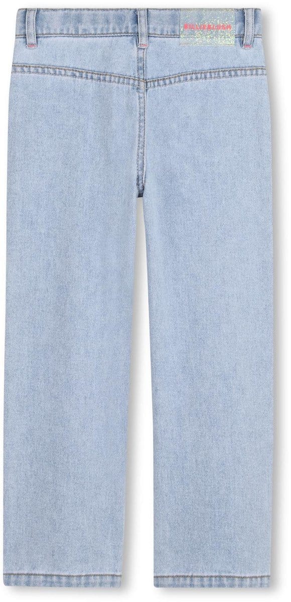 Meisjes jeans met studs straight fit denim broek 128