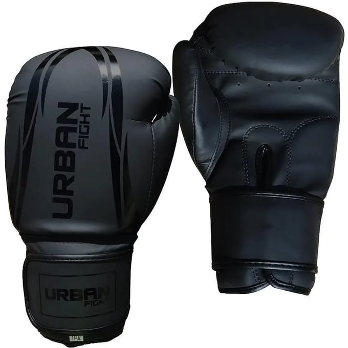 Urban Fight bokshandschoenen training mat zwart 12oz - boksaccessoire.