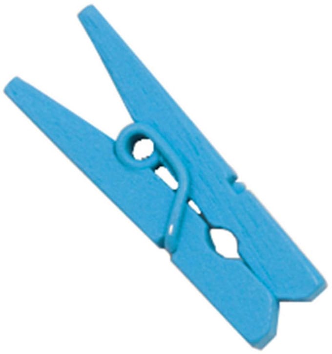 HOBI - 10 mini wasknijpers van hout turquoise blauw 2.5 cm