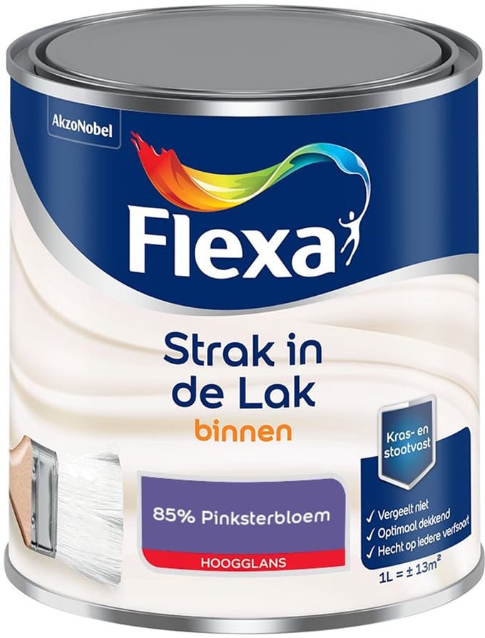 Flexa - Strak In De Lak Binnenlak Hoogglans - 85% Pinksterbloem - Mengverf - 1 L