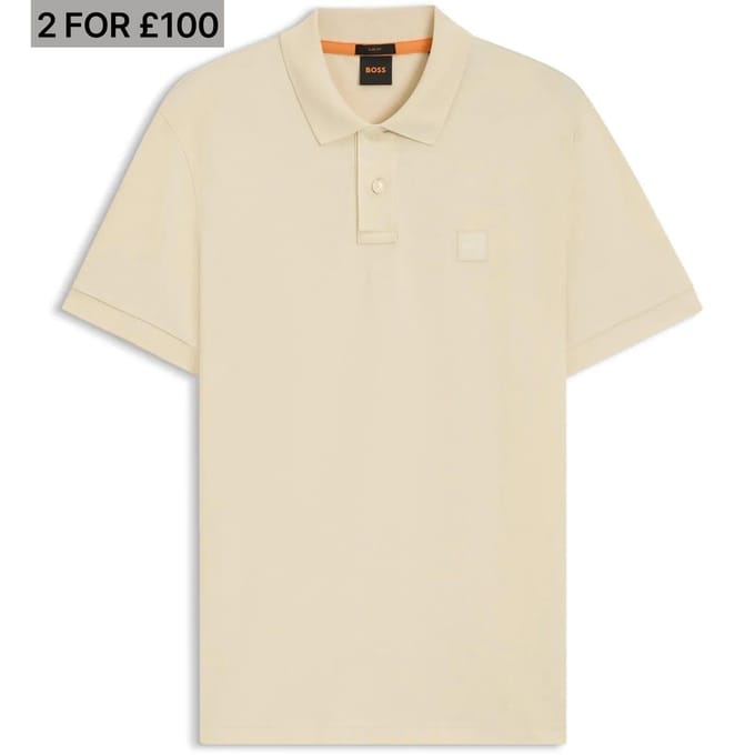 Boss Polo-shirt voor heren met Passenger Box-logo (Lichtgeel)