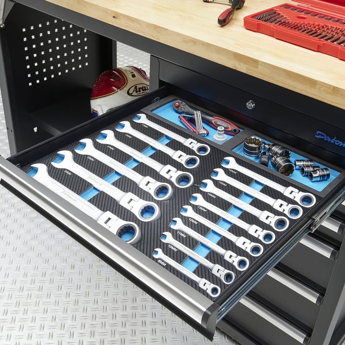 Datona® Ringratel-steeksleutelset met kantelbare kop