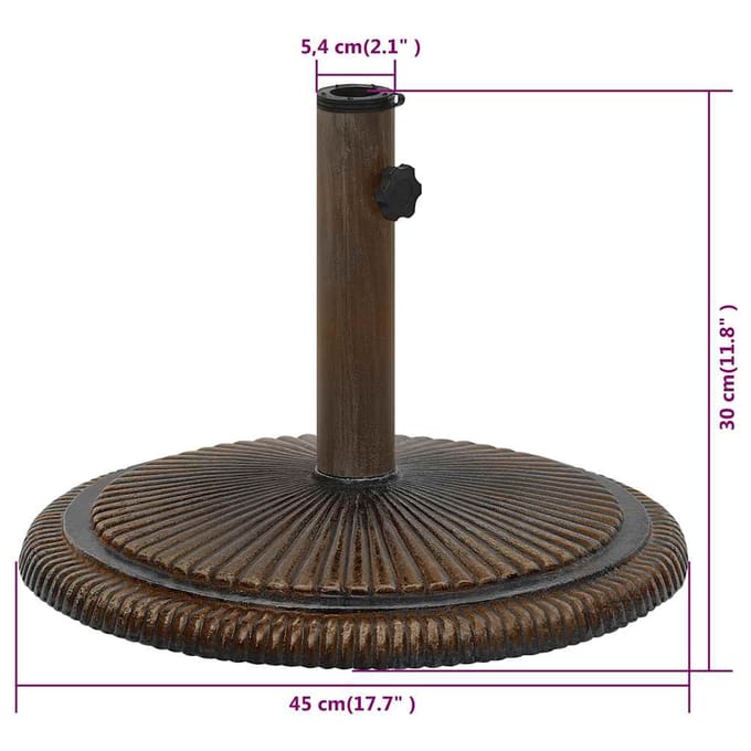 vidaXL - Parasolvoet - 45x45x30 - cm - gietijzer - bronskleurig