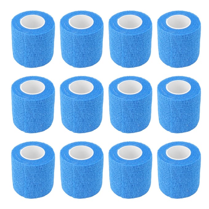 12 Stuks 4.5M Dier Elastisch Zelfklevend Verband Niet Geweven Polyester blauw