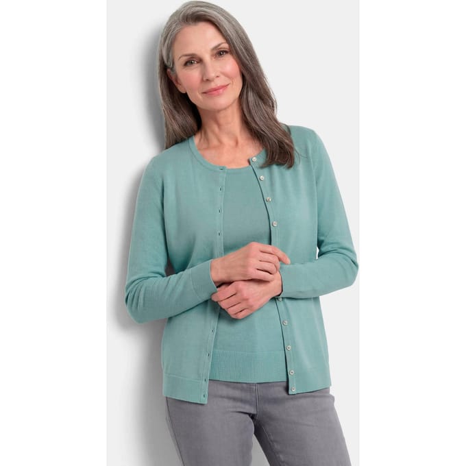 Tricot ensemble - grijsgroen - Gr. 42 van Goldner Fashion