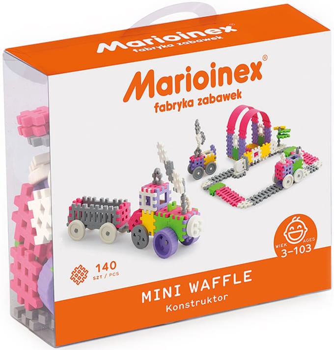 Mini wafel blokken bouwen roze 140 stuks - Marioinex - vanaf 3 jaar